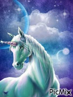 Licorne star Moon - GIF animado gratis