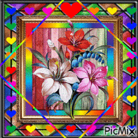 colorful flower 动画 GIF
