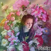 A rose among the flowers - GIF animasi gratis