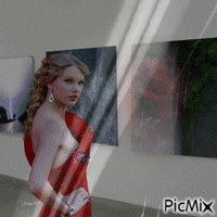 Kobieta w czerwieni - Бесплатный анимированный гифка