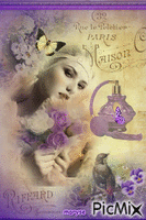 vintage parfum geanimeerde GIF