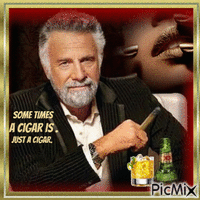 A MAN AND HIS CIGAR - Free animated GIF