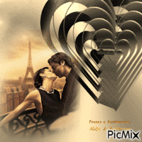 Couple à Paris GIF animé
