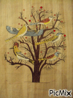 arbre aux oiseaux - GIF animé gratuit