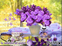 flores lilas GIF animasi
