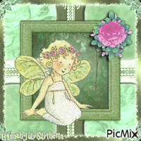 {♥}Tiny Little Fairy in Green{♥} анимированный гифка