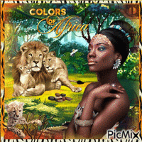 Colors of Africa Femme - GIF animé gratuit