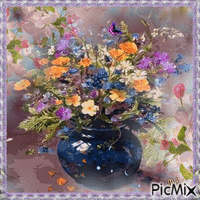 Bouquet de fleurs - Безплатен анимиран GIF
