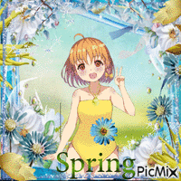 manga spring blue /yellow анимирани ГИФ
