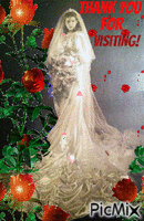 Bride in flowers - GIF animado grátis