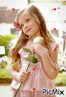 Menina com flor - Gratis animeret GIF