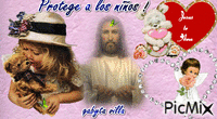 jesus y niños - GIF animado grátis