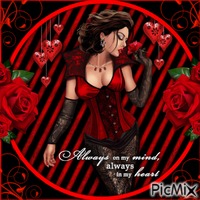 Red and Black Woman- RM-01-7-24 - png gratuito