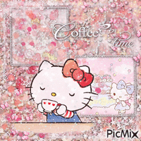 ✶ Coffee Time with Hello Kitty {by Merishy} ✶ - GIF animé gratuit