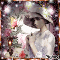 MUJER VINTAGE 动画 GIF