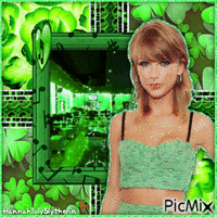 [Taylor Swift in Green] - Gratis geanimeerde GIF
