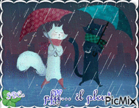 il pleut アニメーションGIF