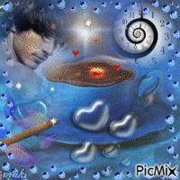 Coffee in blue.... animuotas GIF