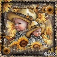 Sunflowers and Cowboy Babies-RM-03-08-233 GIF animé