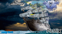 fırtına ve gemi - Darmowy animowany GIF