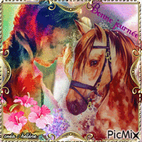 aquarelle femme & cheval