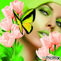 Vert & rose animirani GIF