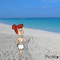 Wilma at the beach (my 2,450th PicMix) animerad GIF