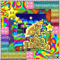 ♥Princess Peach on Rainbow Road♥ анимиран GIF