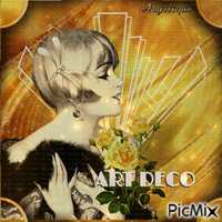 Art Deco - Doré et jaune... 🤍💛🖤 - Безплатен анимиран GIF