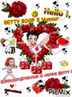 Coeur,Fleur § Humour - Betty Boop . Cool - sport . § Rires,sourire. animowany gif