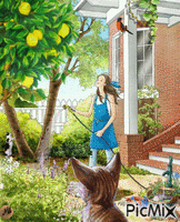 En el jardín de casa - Free animated GIF