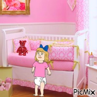 Baby with Beanie Baby bear анимиран GIF
