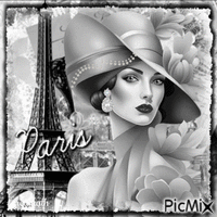 Jolie femme à Paris - vintage /  concours