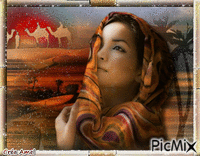 femme désert - GIF animé gratuit