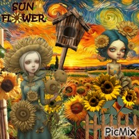 Surreal Sunflowers geanimeerde GIF