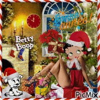 Réveillon avec Betty Boop - Free animated GIF