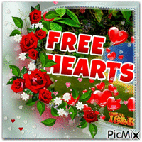 25 сердечек - GIF animé gratuit