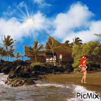 Pebbles' vacation GIF animé