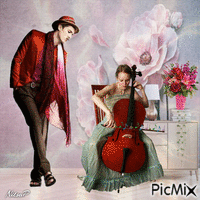 How beautifully he plays the cello animovaný GIF