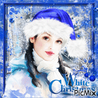 White (&blue) Christmas Animated GIF