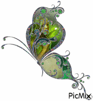 Green Butterfly - Nemokamas animacinis gif