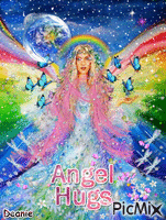 Angel Hugs Rainbow Angel GIF animado
