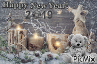Happy New Year 2019 анимированный гифка