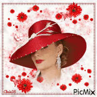 Lady in a red hat