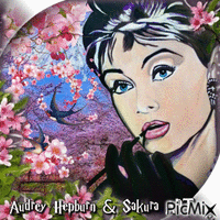 Audrey Hepburn & Sakura art