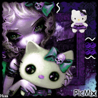 {{{Gothic Hello Kitty}}} - Free animated GIF