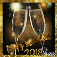 Happy New Year 2018 #3 geanimeerde GIF