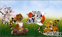 bébés tigres manga - GIF animate gratis