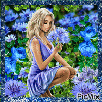 fleurs bleues - Gratis geanimeerde GIF