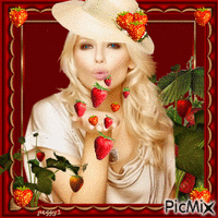 strawberry kiss animovaný GIF